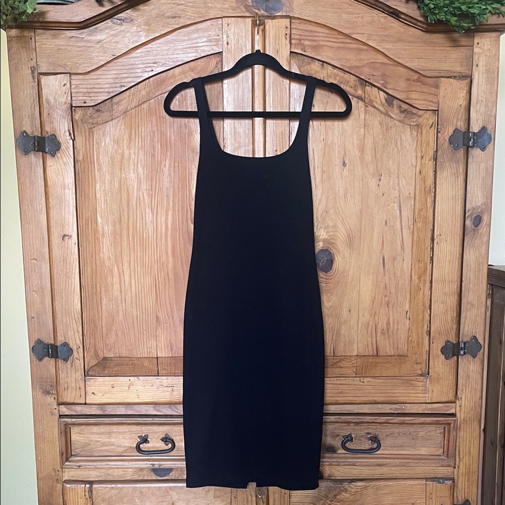 Zara Fitted Black Midi Dress